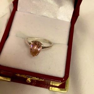 Mystic topaz silver ring